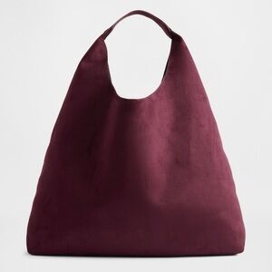 🆕- GAP- Vegan Suede Large Slouched Tote. Burgundy. NWT
